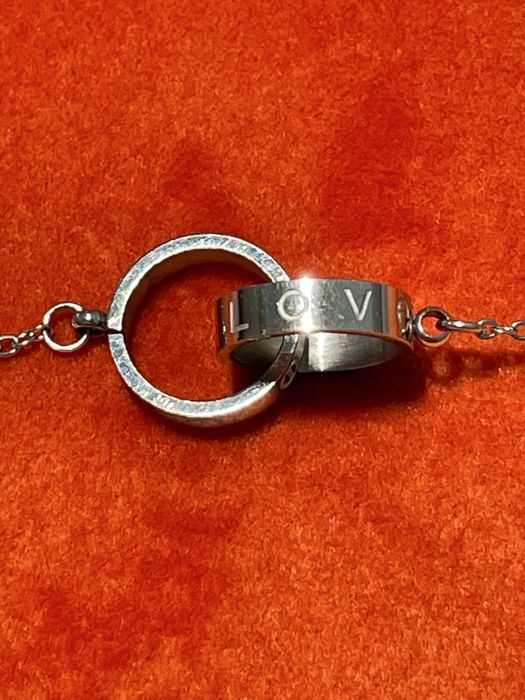 Colier stil Cartier Love, argintiu, oțel inoxidabil