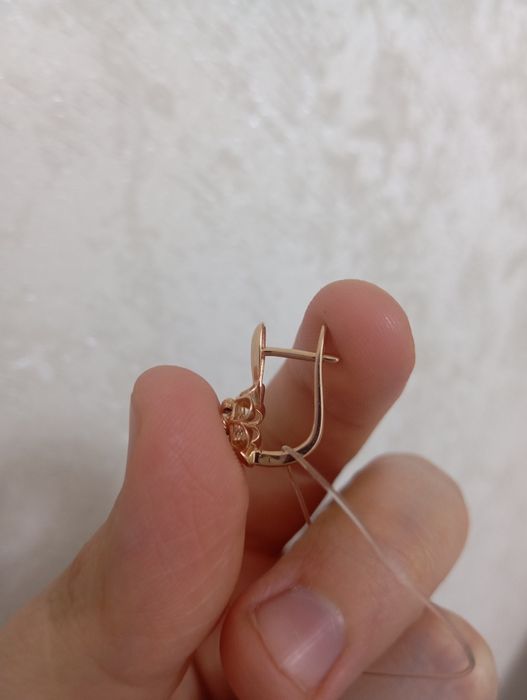 Золотой комплект серьги и кольцо