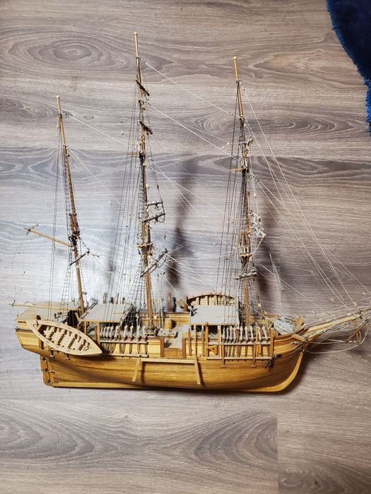 Дървен кораб 70см