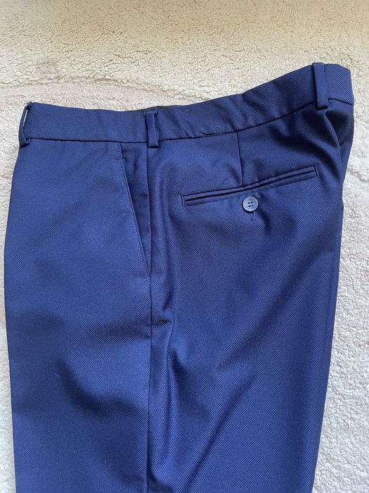 Мъжки син стилен официален костюм MANIAC