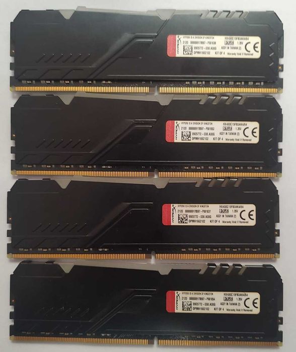 Memorie HyperX Fury RGB 64GB (4x16GB), DDR4, 3000MHz, CL15, 1.35V