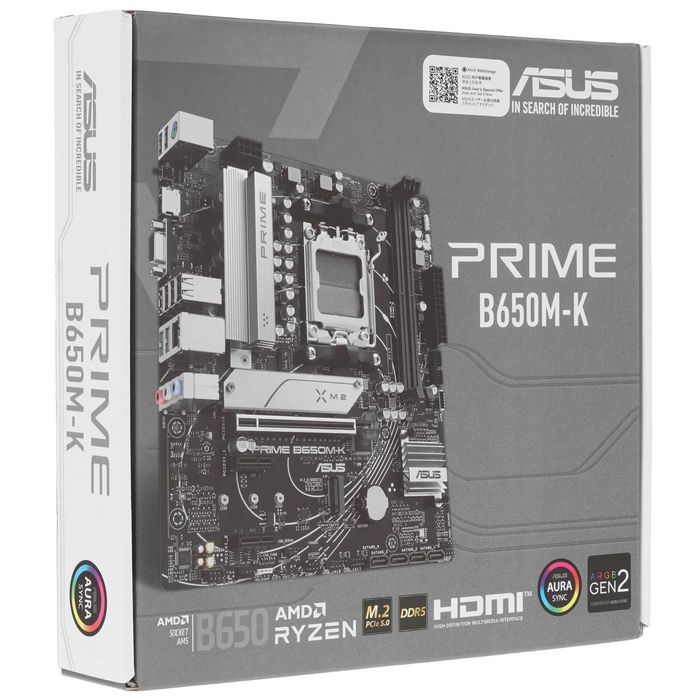 - Материнская плата MB Asus AMD AM5 Prime B650M-K DDR5