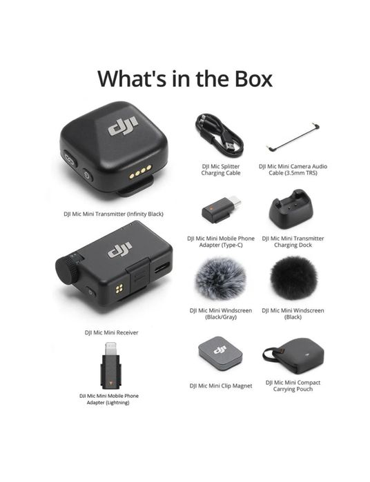 Микрофон DJI Mic mini (1 RX + 1 TX) + Mobile Phone Adapter (Lightning)