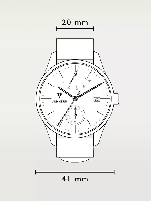 Класически автоматичен часовник JUNKERS Bauhaus Power Reserve (41 мм)
