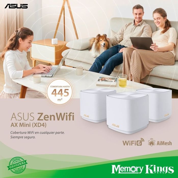 Топ!Asus Wi-Fi 6 Zenwifi (3 pack) AX Mini XD4 Wi-Fi Mesh Система