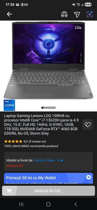 Laptop lenovo LOQ 15irh8 - Defect