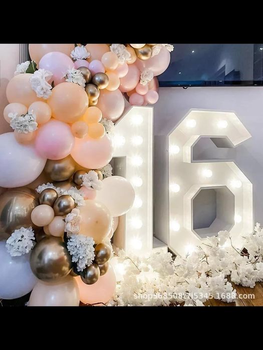 Буквы тексты цифры с лампой