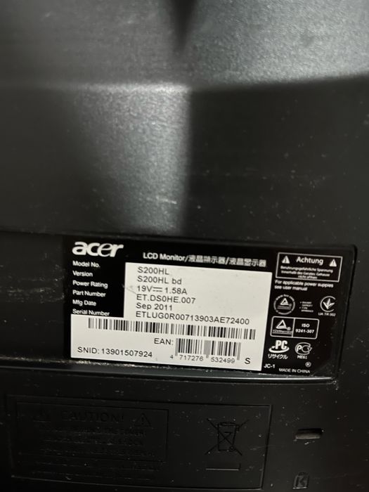 Монитор acer 20 дюймов