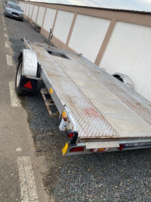 Platformă auto / remorcă transport auto 1 axă, foarte solidă