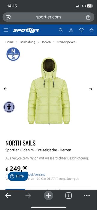 Geaca North Sails Noua Mărimea M