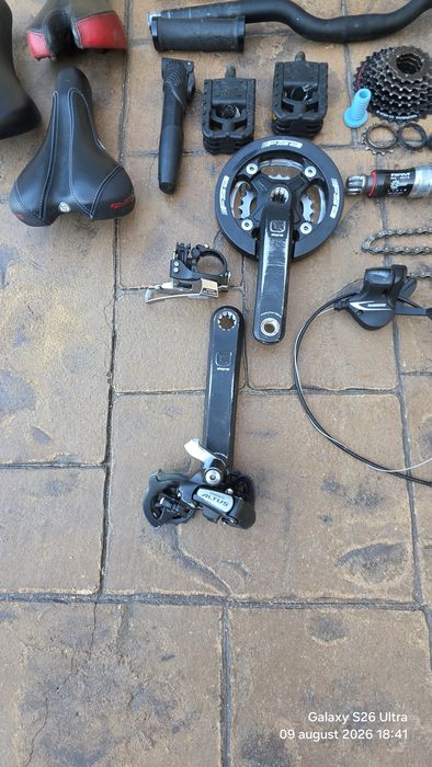 Lot piese bicicletă transmisie & cockpit – Shimano, FSA, BBB
