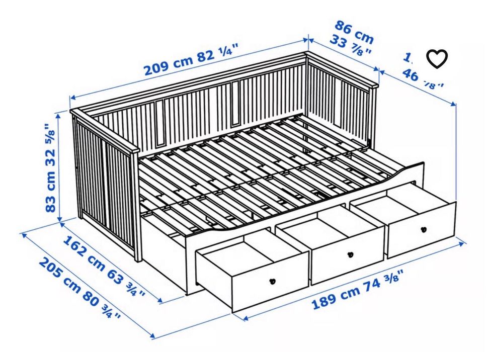 Canapea/pat Hemnes extensibil.