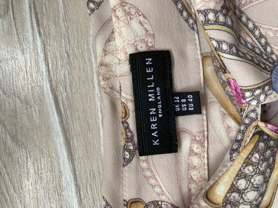 Karen Millen копринена тънка риза блуза фланела коприна размер 40