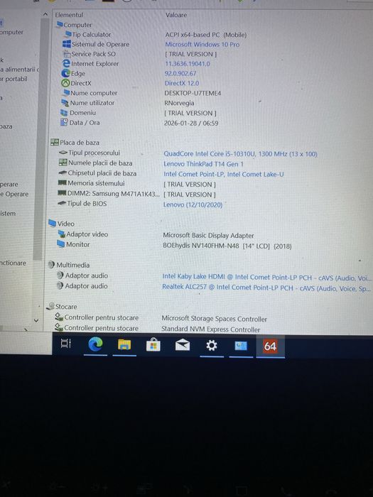 Laptop lenovo T14