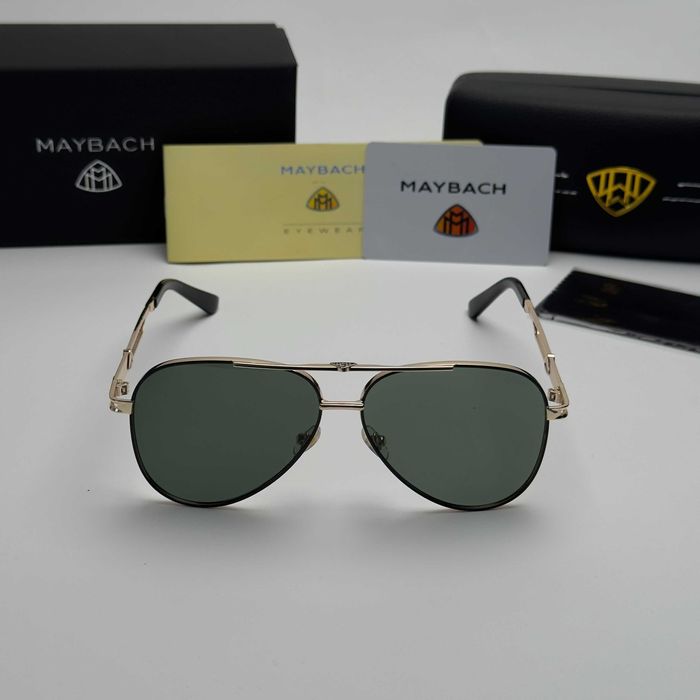 Слънчеви очила Aviator Premium Златни със зелени стъкла Класика UV400 CE