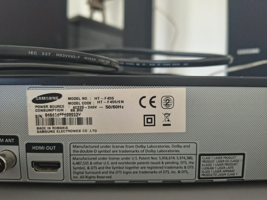 Sistem Home Cinema Samsung HT-F455 5.1 – 1000W RMS – 4 Boxe Tallboy