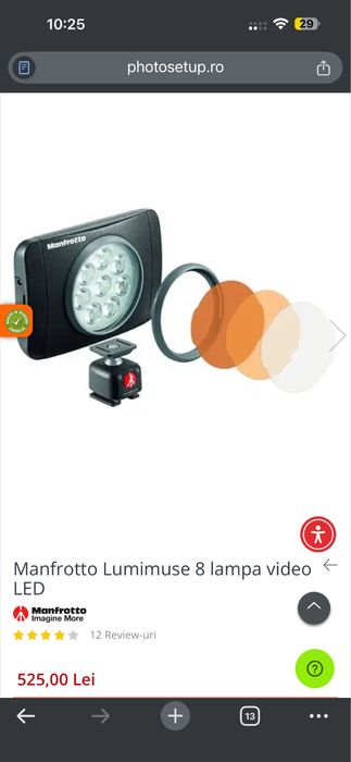 Manfrotto Lumimuse 8 lampa video LED