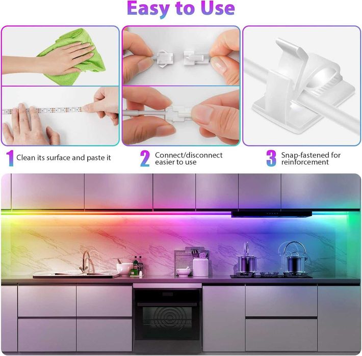 Комплект LED осветление 3м – 6 части, с дистанционно и музикален режим