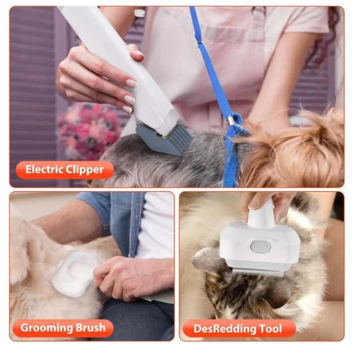 Машинка за подстригване на куче и котка Груминг комплект прахосмокачка