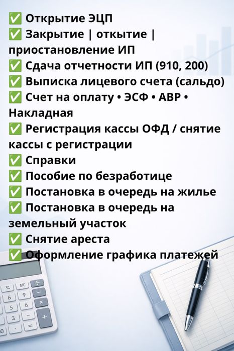 ИП / Пособие /910 форма/ цена за услугу от 2000 тг