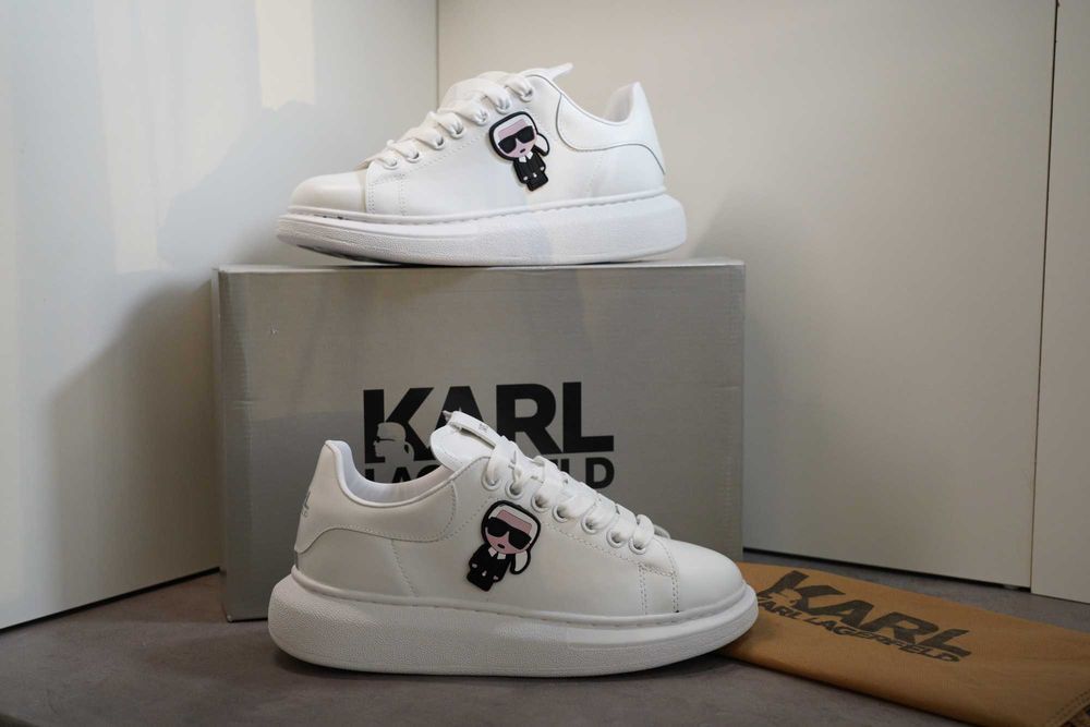 Adidasi KARL LAGERFELD White , Produs Nou - Full Box, Premium Unisex