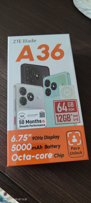 Смартфон ZTE blade A36, чёрный