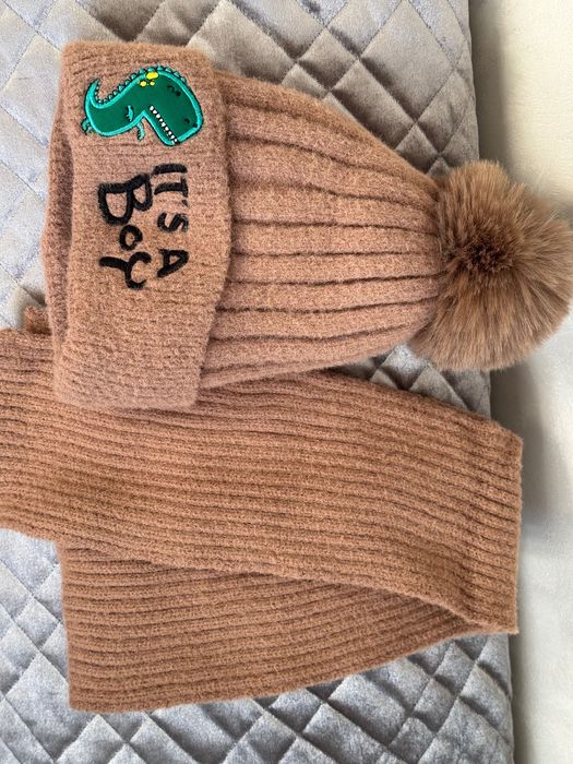 Бас киім, шапочка для мальчиков с шарфом