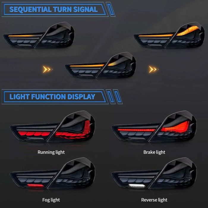 Черни LED задни светлини Динамичен сигнал за BMW 6 Series 2010-2017