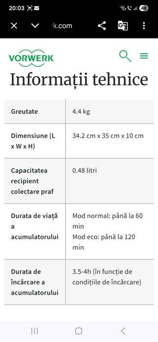 Aspirator robot kobold VR 7