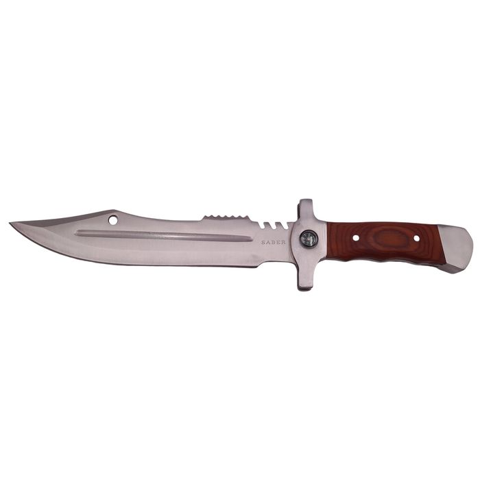 Cutit vanatoare IdeallStore®, Silver Saber, gri, 35 cm, teaca inclusa