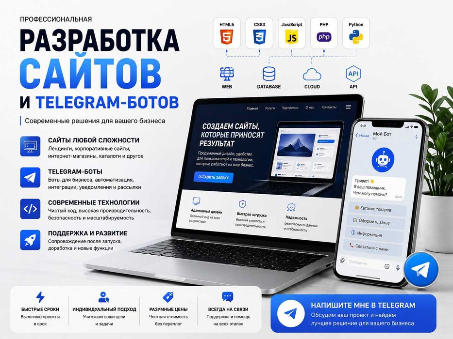Сайт для бизнеса | Лендинг | Интернет-магазин | Telegram-бот