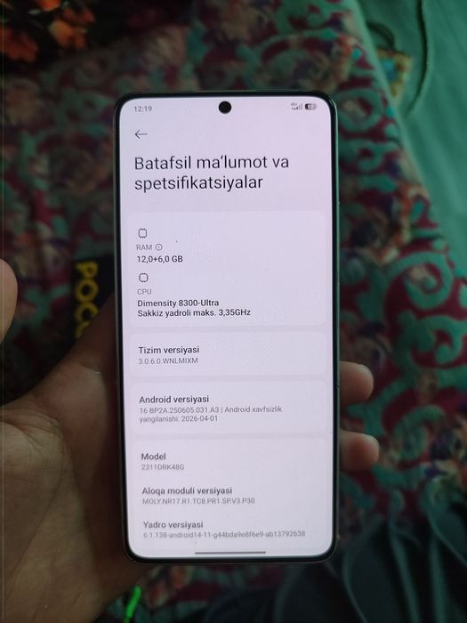 Poco x6 pro 5G  512 talik srochna