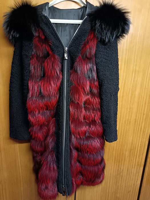 Палто от лисица естествен косъм