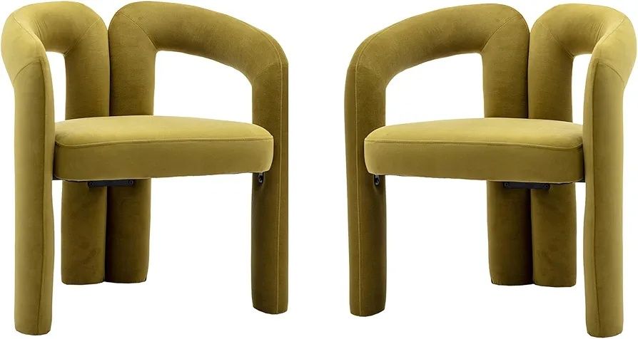 NOU Set 2x scaun M-form, catifea, olive
