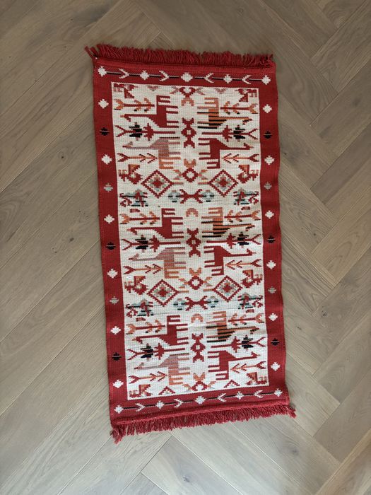 Двулицево памучно килимче килим пътека нов