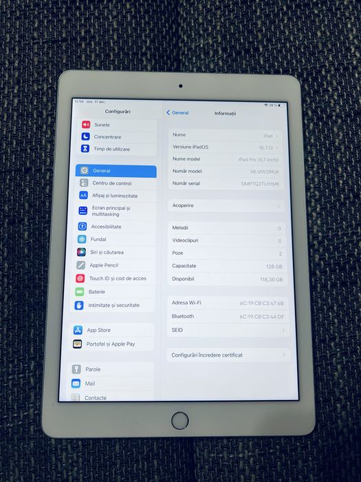 Ipad pro wifi 9,7 inch 128 gb   100% baterie+ Husa