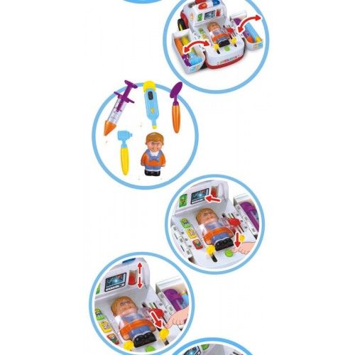 Ambulanta de jucarie,interactiva multifunctionala,cu sirena