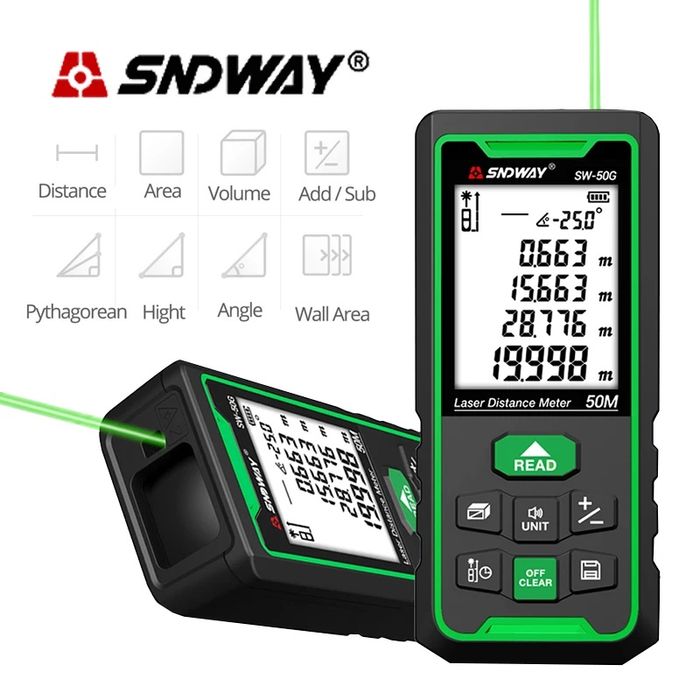 Лазерная рулетка дальномер метр цифровой измеритель дальнометр линейка