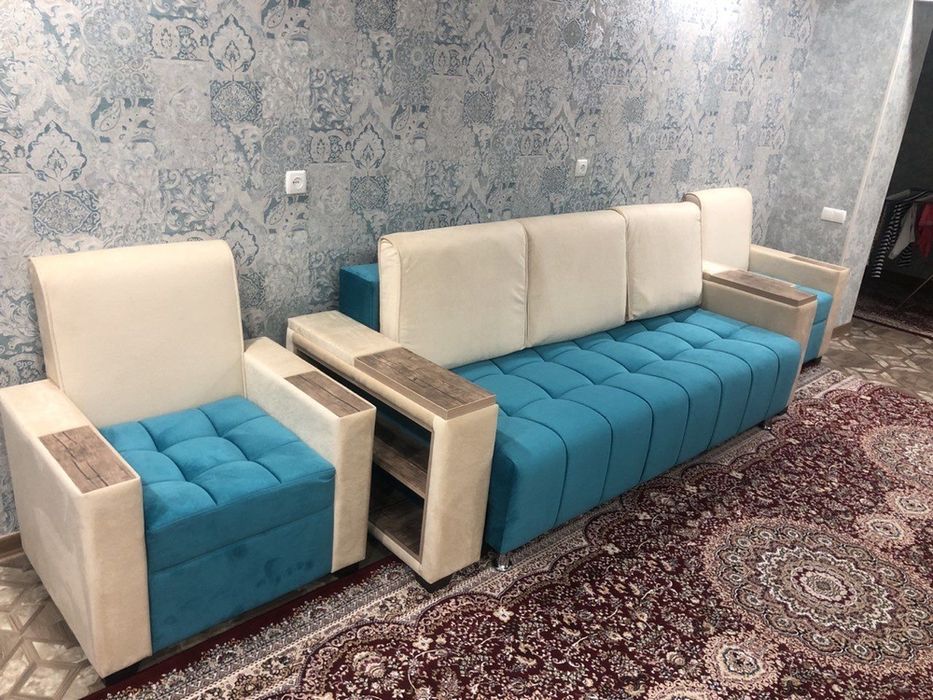 Идеа12 очень прочный раскладной диван.с бельевым ящиком и полочками