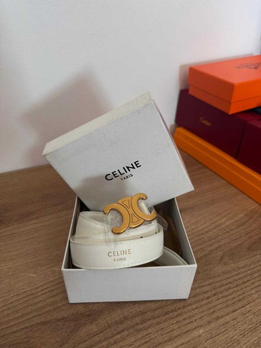 Curea Celine Albă 105 | Design Elegant Premium | Accesoriu Fashion | Nou