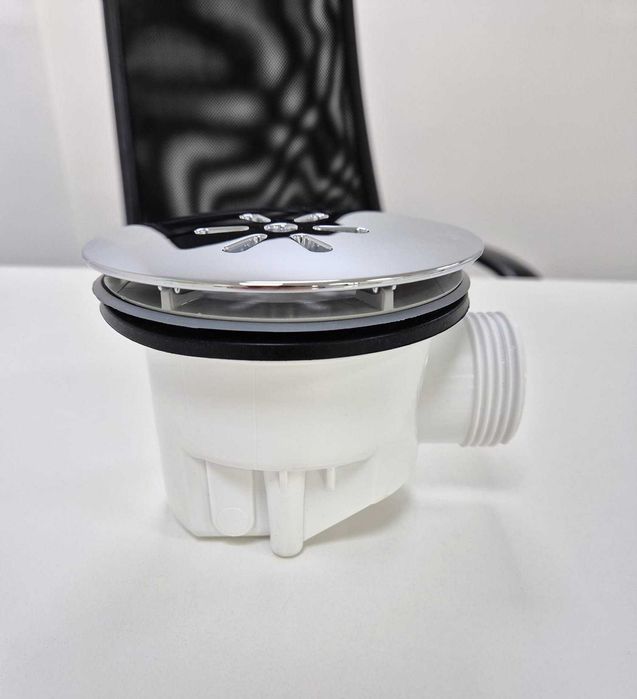 Vand sifon cada dus, Viega, 90x40/50mm, H=80mm, capac cromat D.120mm