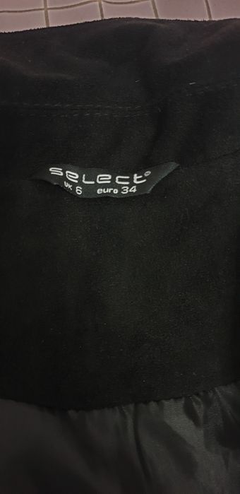 Jacheta Select fara maneci, piele intoarsa, 34/XS, Negru
