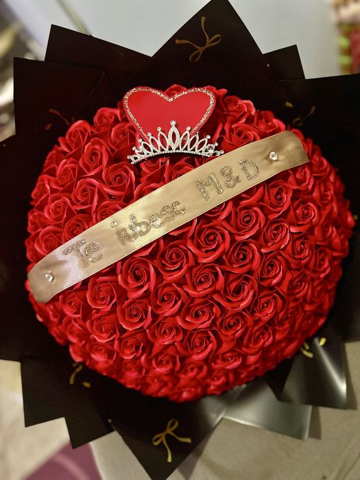 Buchet trandafiri sapun cu Stitch valentine s day