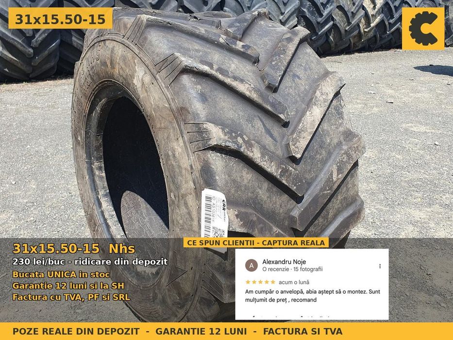 Anvelope Cauciucuri 31x15.50-15 31x15.50R15 31x15.50 15 31155015 Nhs Remorca si Implement Utilaje Agricole SH Second Hand IEFTIN Garantie 1 An