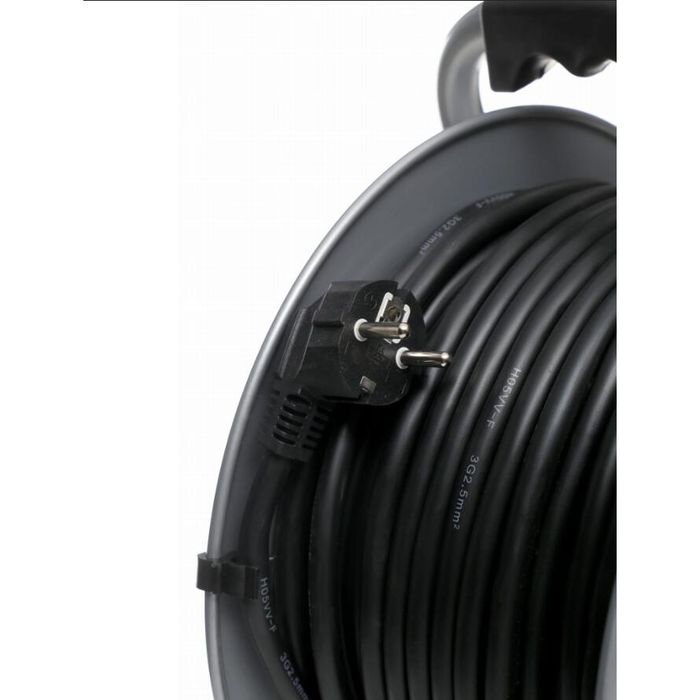 Rola de curent 50 metri, 3 x 2,5 mm, cadru metalic, prelungitor, Kraft