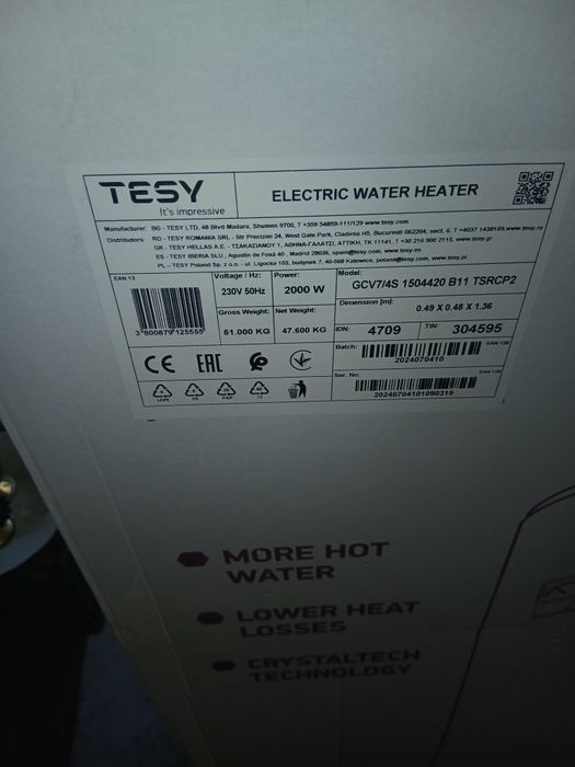 Boiler electri Tessy 2 circuite 150 litri