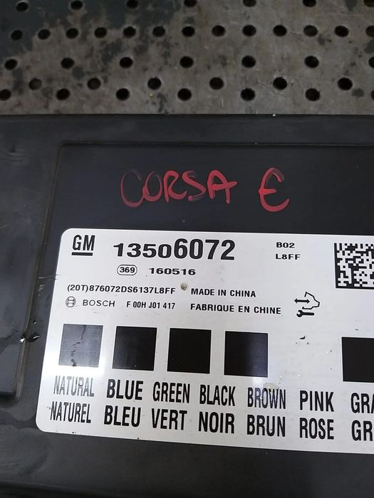 Modul bcm 1.4 b opel corsa e x15 13506072 f00hj01417