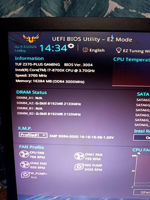 Kit Asus Tuf Z-370 Plus Gaming + i7-8700k + 16 GB DDR 4 3000 mhz