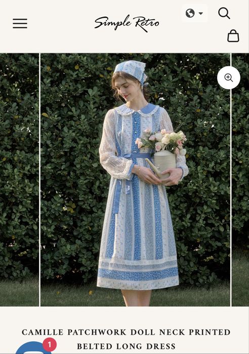 Rochie Retro Midi cu guler deosebit