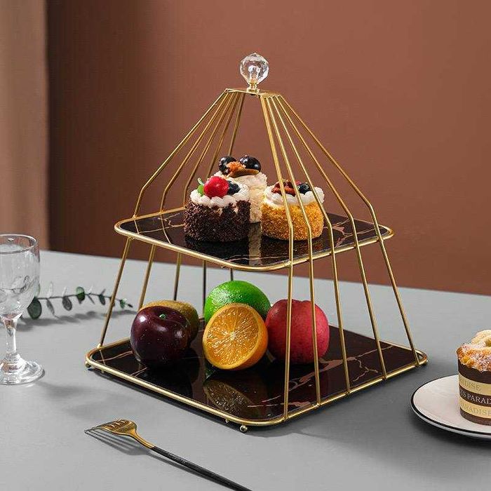 2-х уровневая стойка для кексов, башенные контейнеры для стола